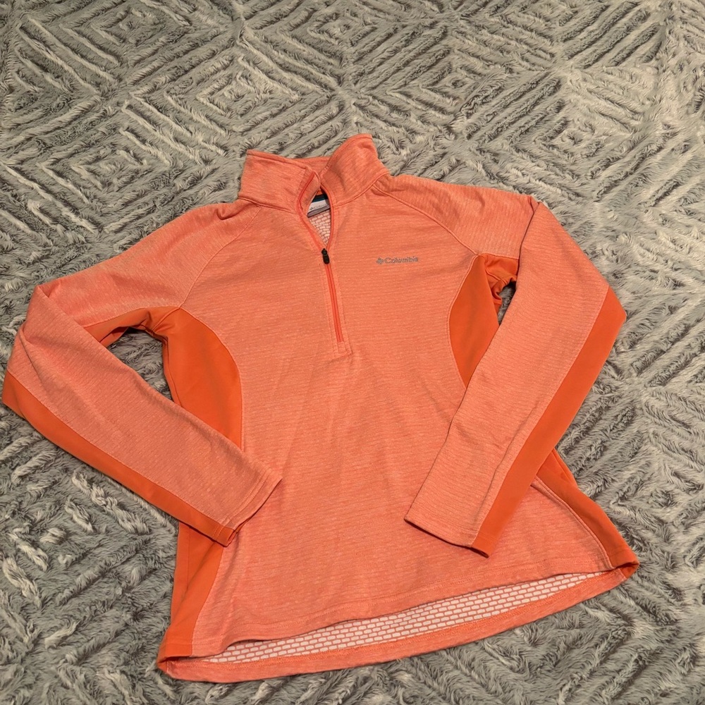 Columbia running outdoor base layer top bright nectar peach MEDIUM orange warm